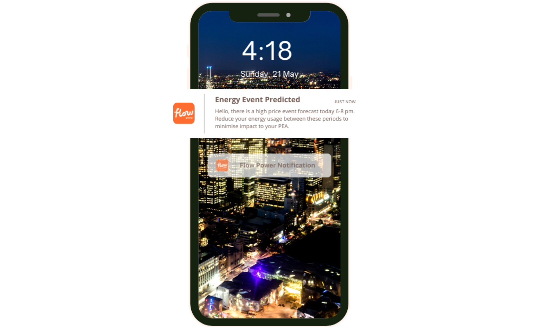 Flow Power priority price notification example